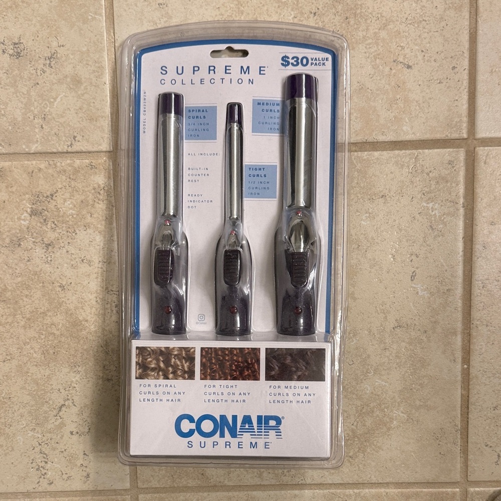 Conair Supreme Collection Curling Iron Set - Silver and Black